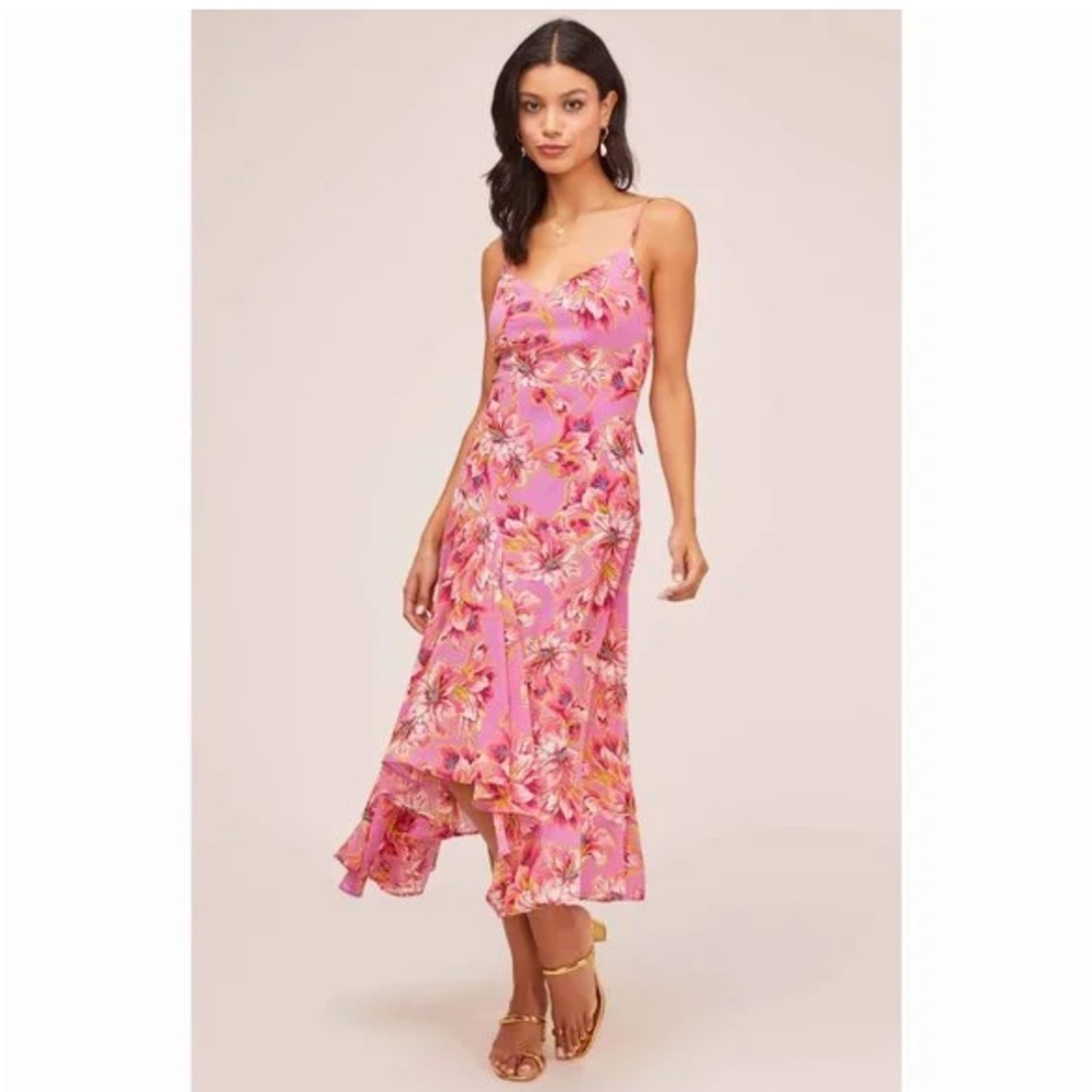 ASTR the Label Janine Floral Print Midi Dress